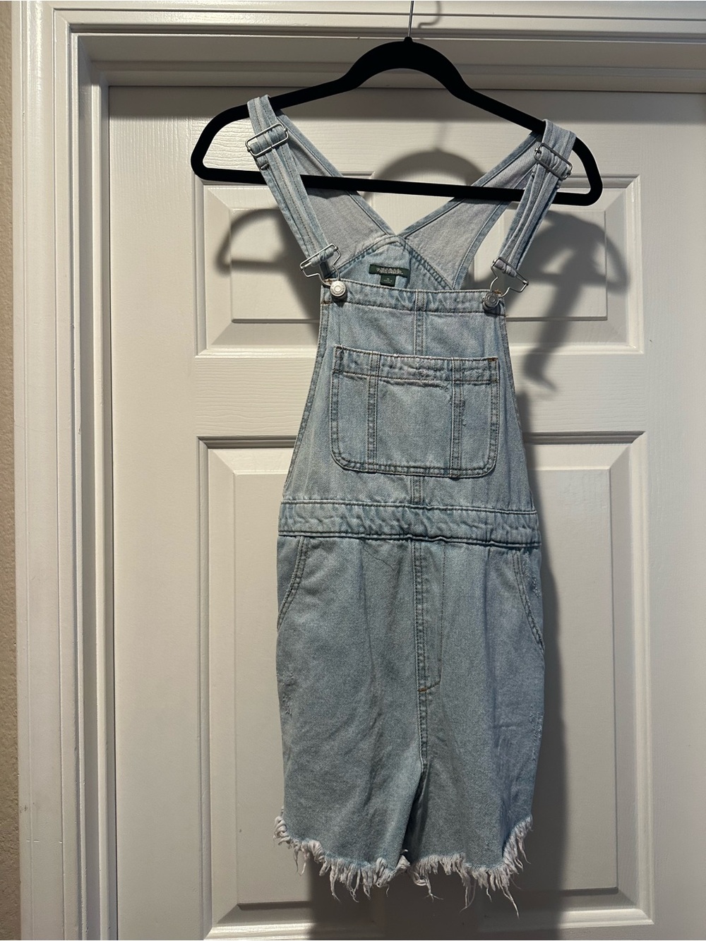 wild fable Light Blue Denim Short Overalls for Kids